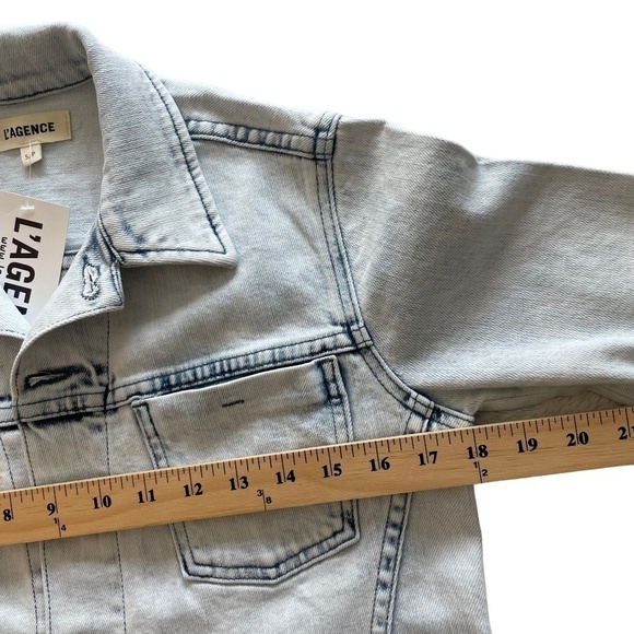 L'AGENCE Jacket Size S/P Vienna Cosmo Long Denim Pockets Made in USA Boho NEW - Picture 12 of 16